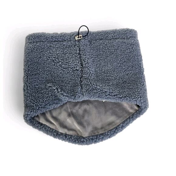 Anthropologie Accessories - Anthropologie Blue Gray Sherpa Velvet Cozy Neck Warmer Scarf W/Face Covering NWT